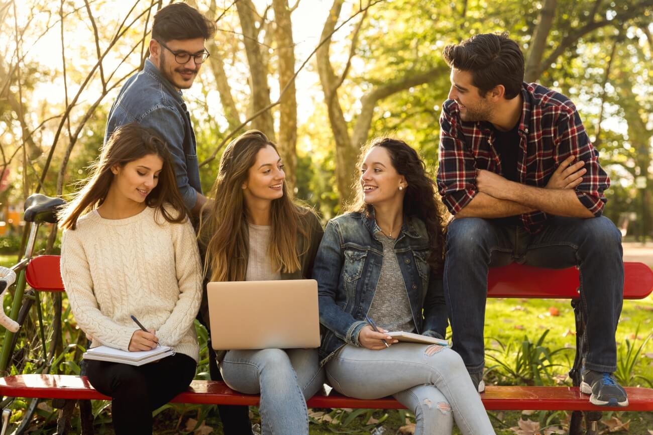 Students in the park